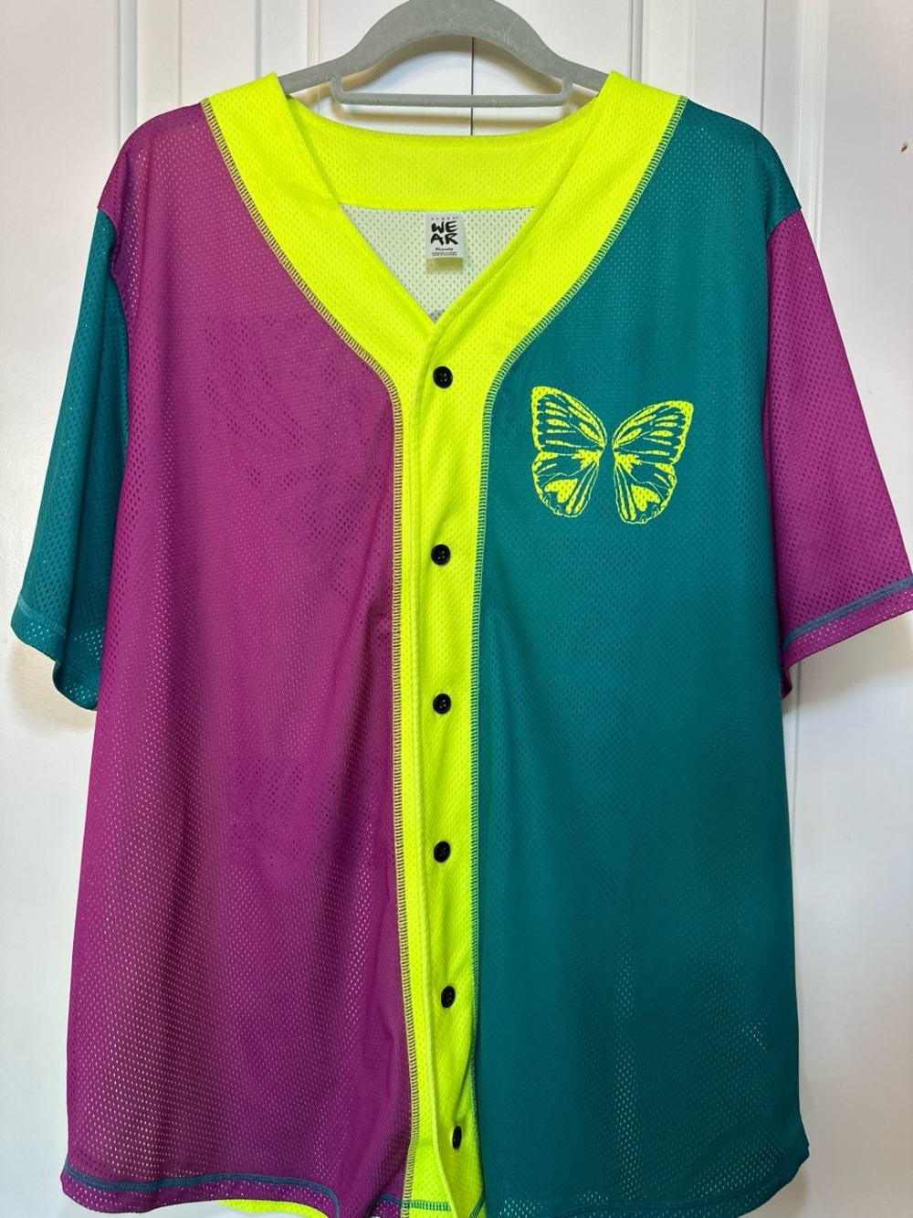 Zumba Fitness Teal, Magenta & Neon Yellow Butterfly Jersey